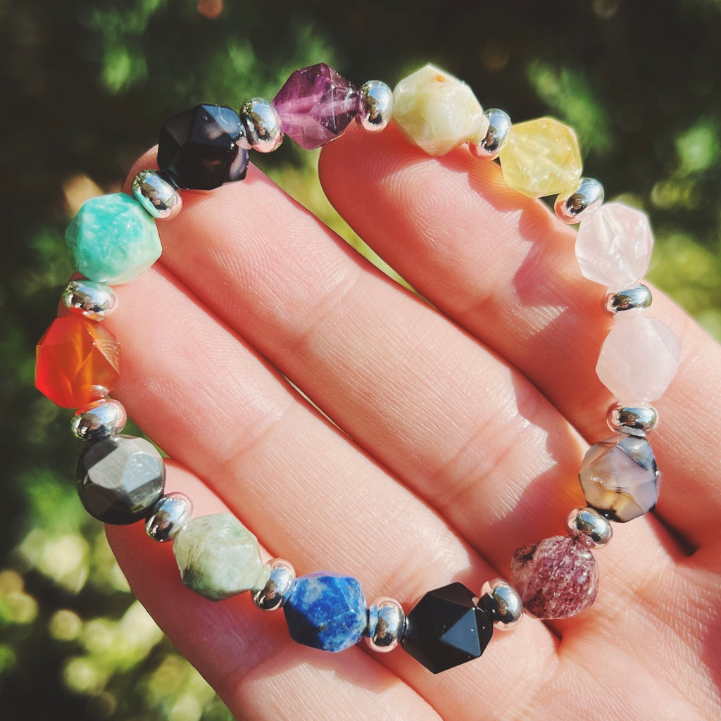Mixed Crystal Faceted Bracelet