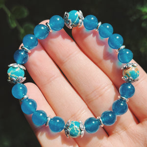 Blue Jade & Imperial Jasper Bracelet