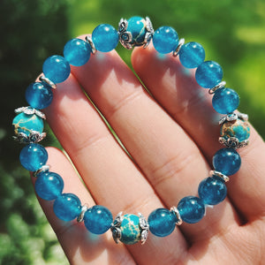 Blue Jade & Imperial Jasper Bracelet