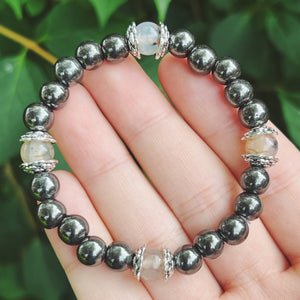 Hematite & Dragon Vein Agate Bracelet