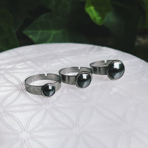 (1) Hematite Stainless Steel Adjustable Ring