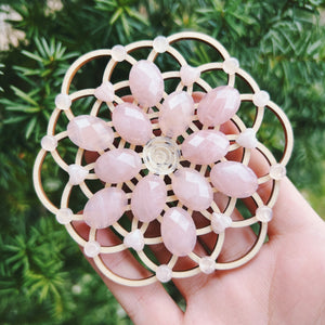 “Bloom” Crystal Grid (Rose Quartz, Clear Quartz) (CLEARANCE)