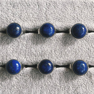(1) Lapis Lazuli Stainless Steel Adjustable Ring