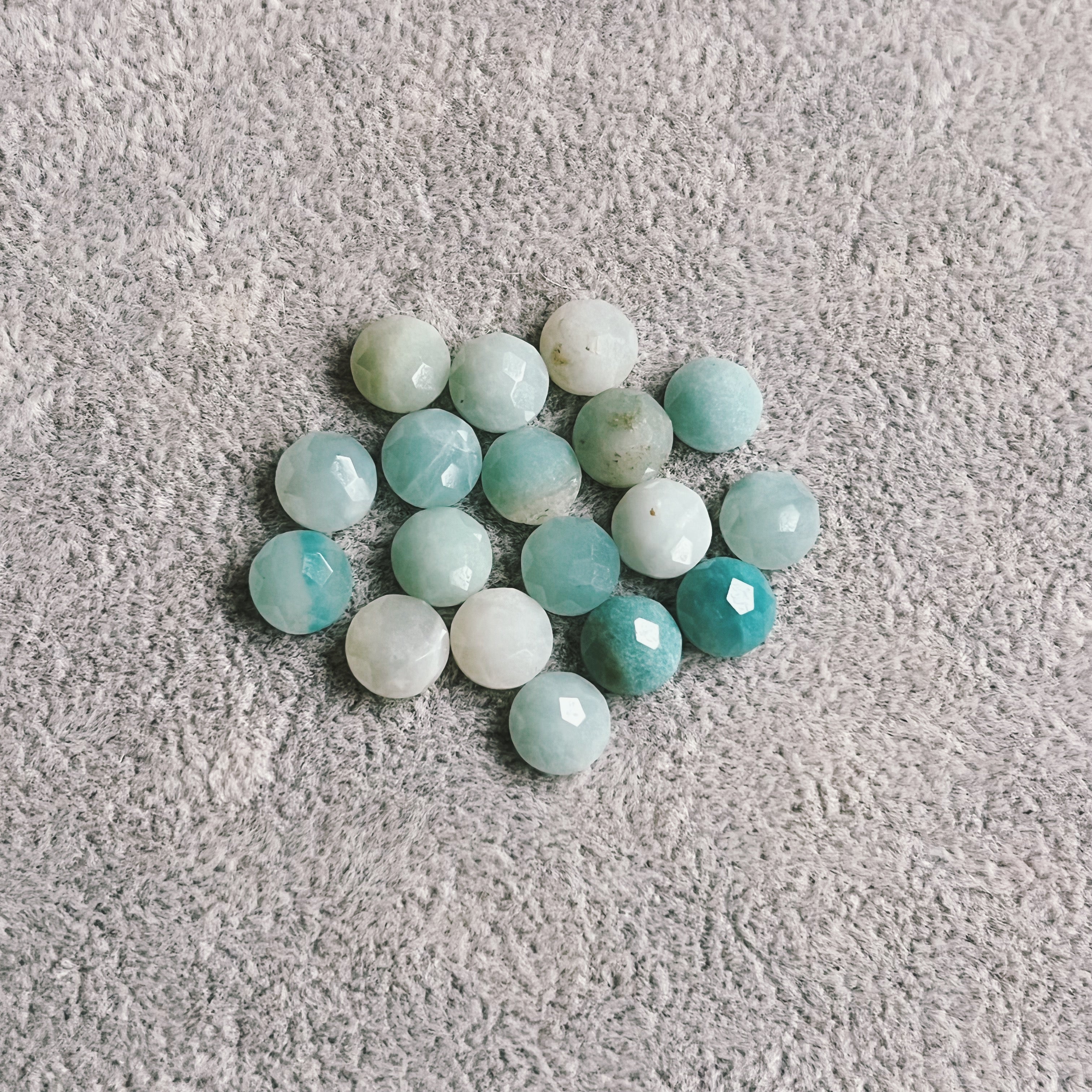 (1) Amazonite Faceted Round Cabochon